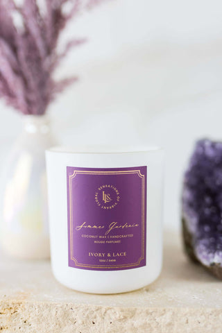 SUMMER GARDENIA LUXURY CANDLE - Ivory & Lace