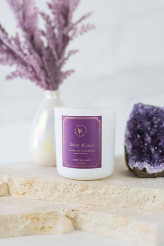 WHITE ORCHID LUXURY CANDLE - Ivory & Lace